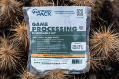 12 PACK / DISPOSABLE GAME PROCESSING KIT NO BLADES WITH GAME BAGS