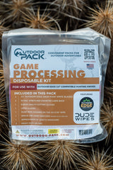 DISPOSABLE GAME PROCESSING KIT FOR OUTDOOR EDGE 3.5" DROP POINT WITH GAME BAGS